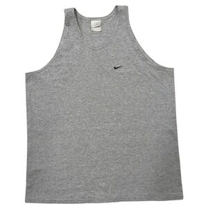 Vintage Nike Tank Top Mens XL Gray Sportswear Embroidered Swoosh Muscle Tee